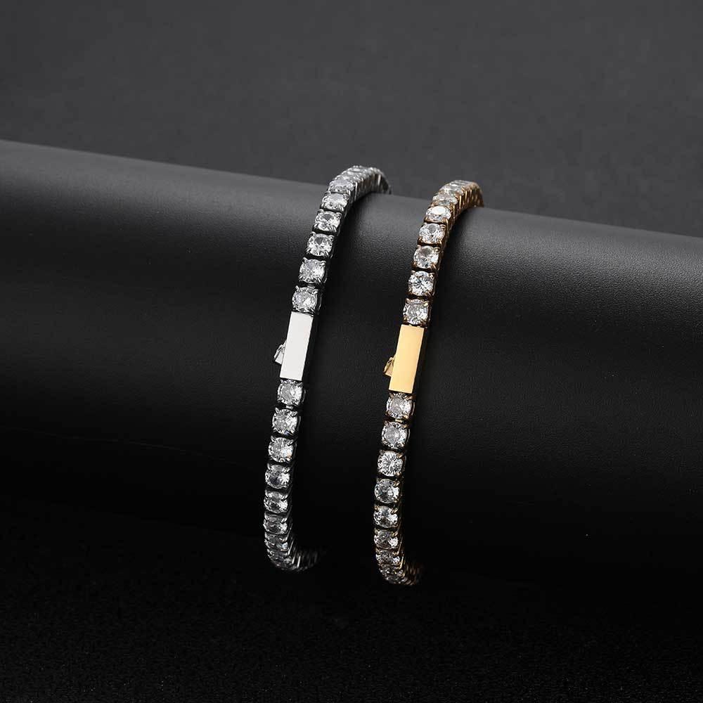 Custom Men's Moissanite Stainless Steel Bracelet | Durable Hip Hop Bling Tennis Chain | Caratix - CaratixJewelry